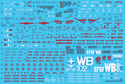 PG Unleased 1/60 RX-78-2 Delpi Decal Waterslide