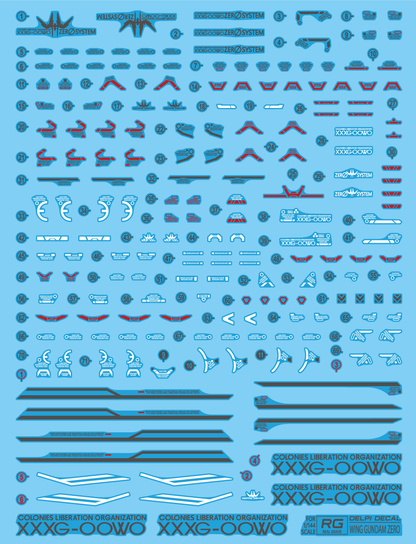 RG 1/144 Wing Zero Delpi Decal Waterslide