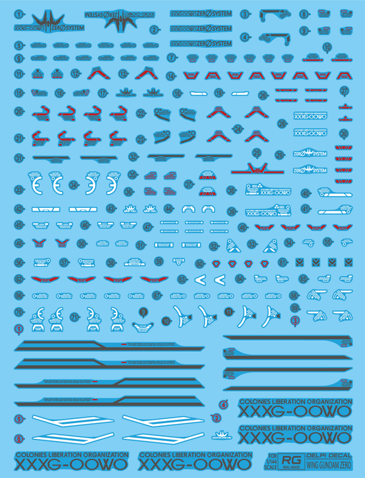 RG 1/144 Wing Zero Delpi Decal Waterslide