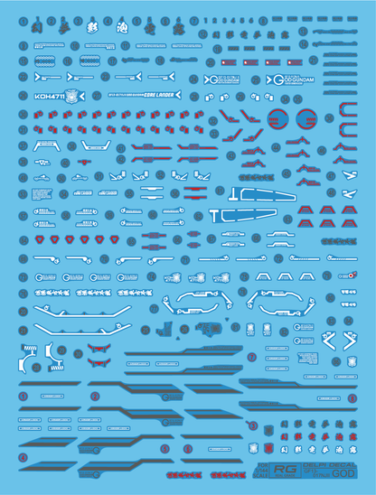 RG 1/144 God Gundam Delpi Decal Waterslide