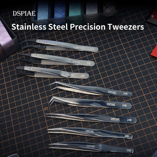 DSPIAE AT-TZ04 Stainless Steel Precision Tweezers (90° Angled)