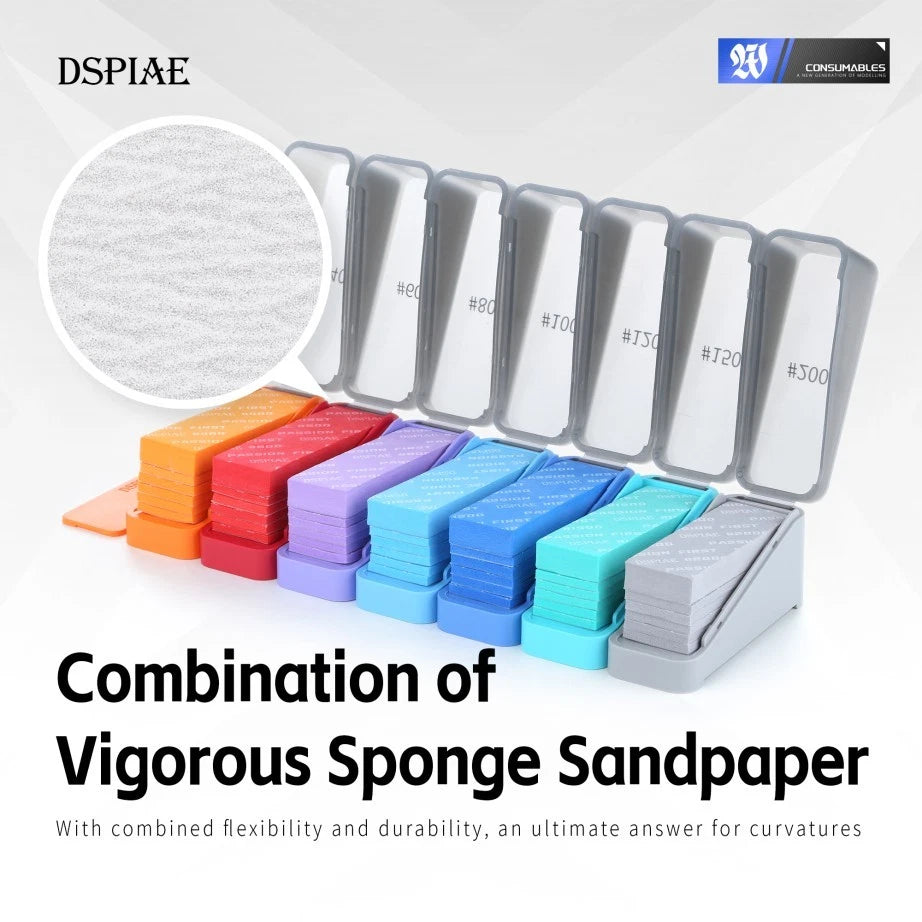 DSPIAE XSS-S01 Vigorous Sponge Sandpaper (400–2000 Grit)