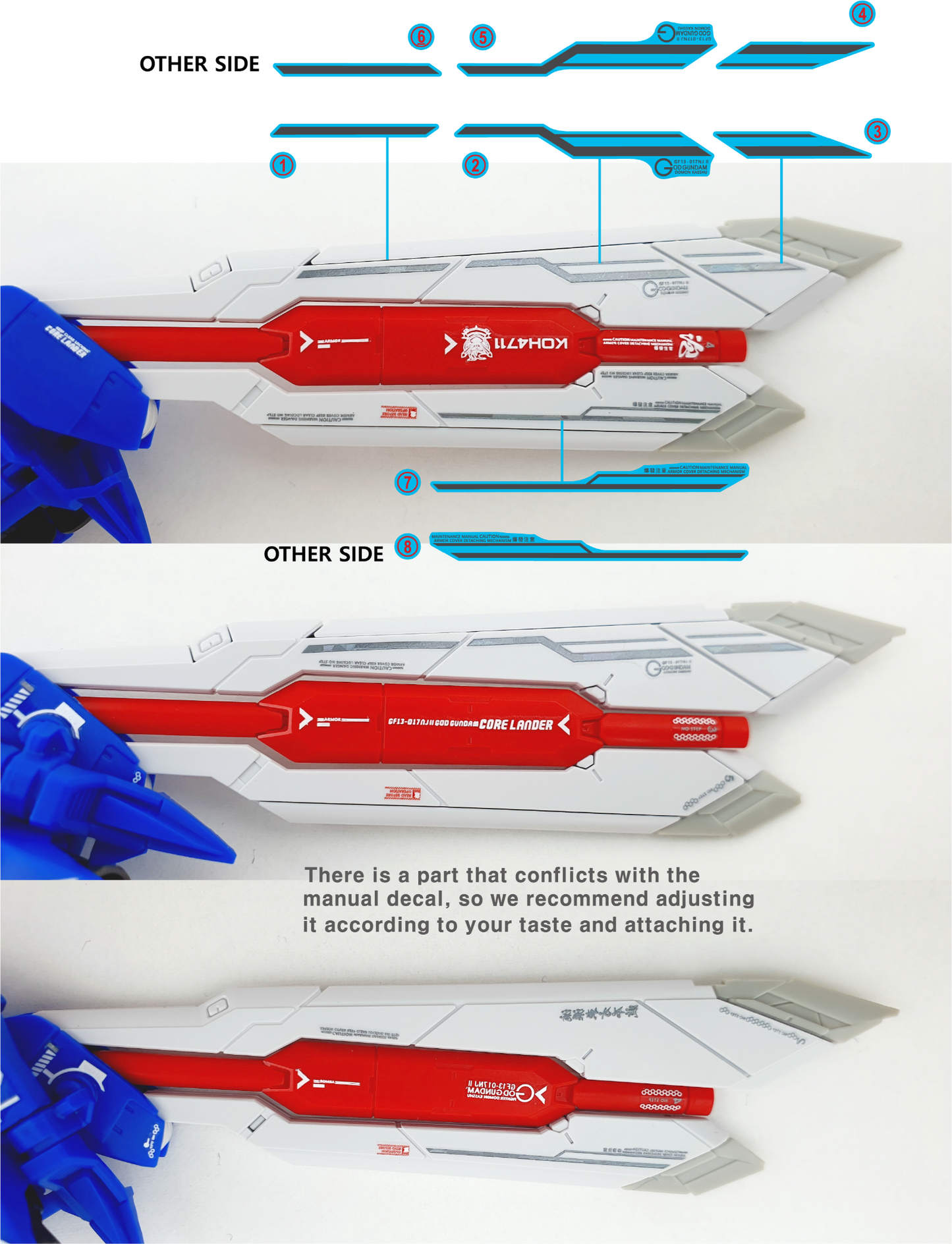 RG 1/144 God Gundam Delpi Decal Waterslide