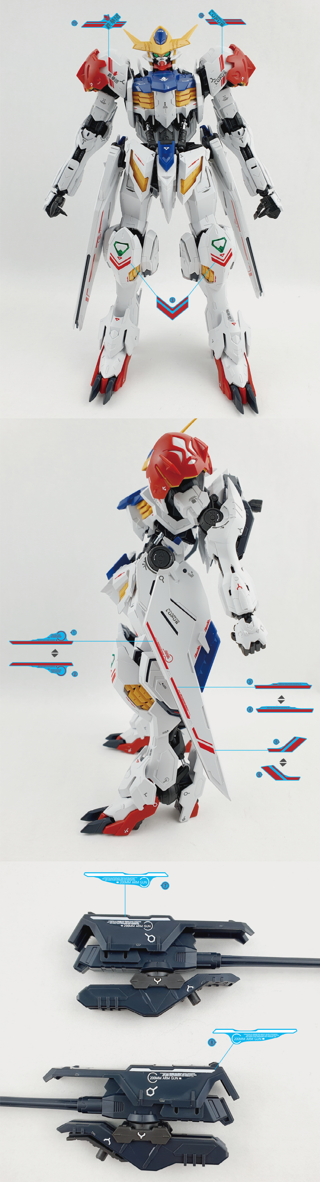 MG 1/100 Barbatos Lupus Delpi Decal Waterslide
