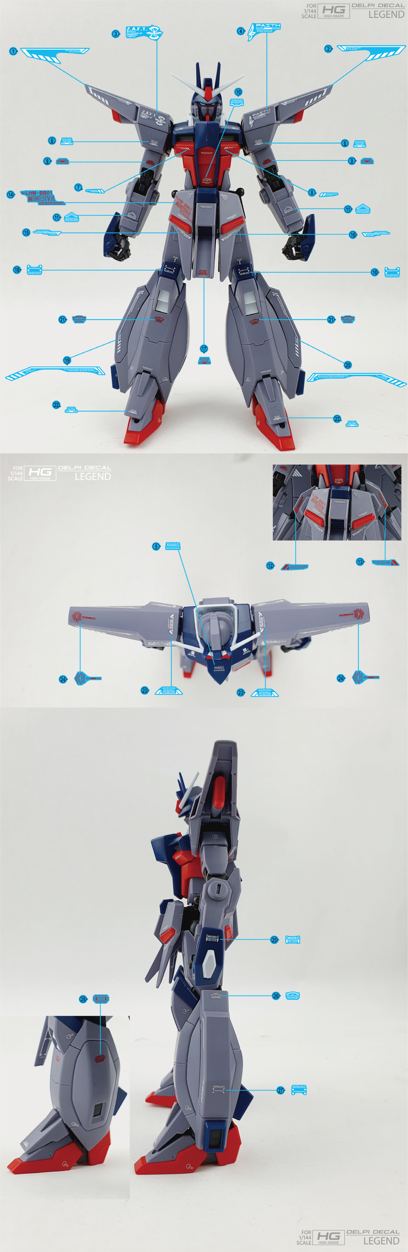 HG 1/144 Legend Gundam Delpi Decal Waterslide