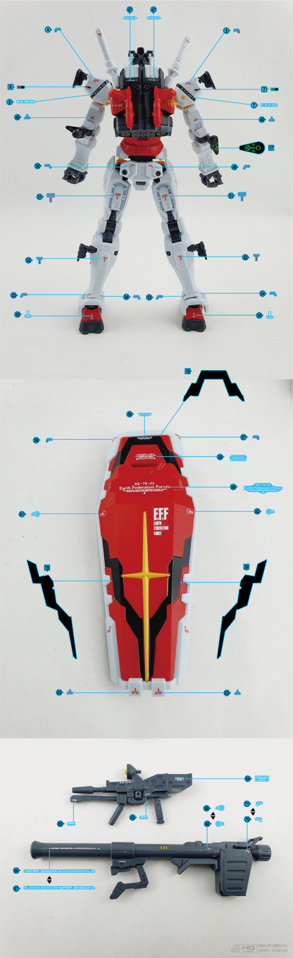 HG 1/144 White Gundam (GQ) Delpi Decal Waterslide
