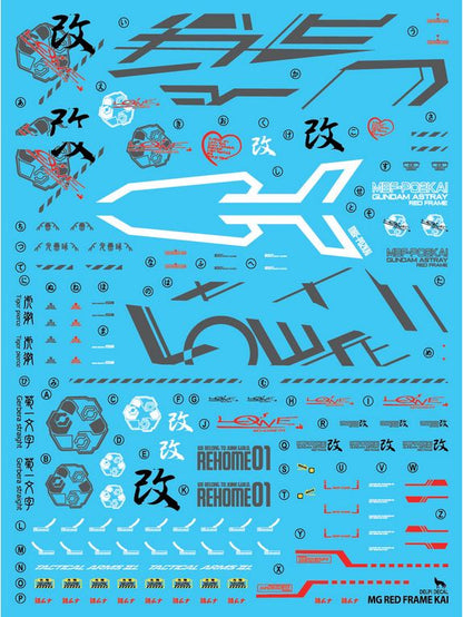 MG 1/100 Astray Red Frame Kai Delpi Decal Waterslide