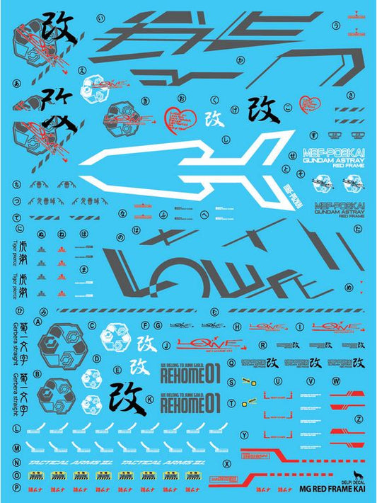 MG 1/100 Astray Red Frame Kai Delpi Decal Waterslide